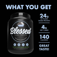 BLESSED vegan protein powder Cookies & Cream smoothie