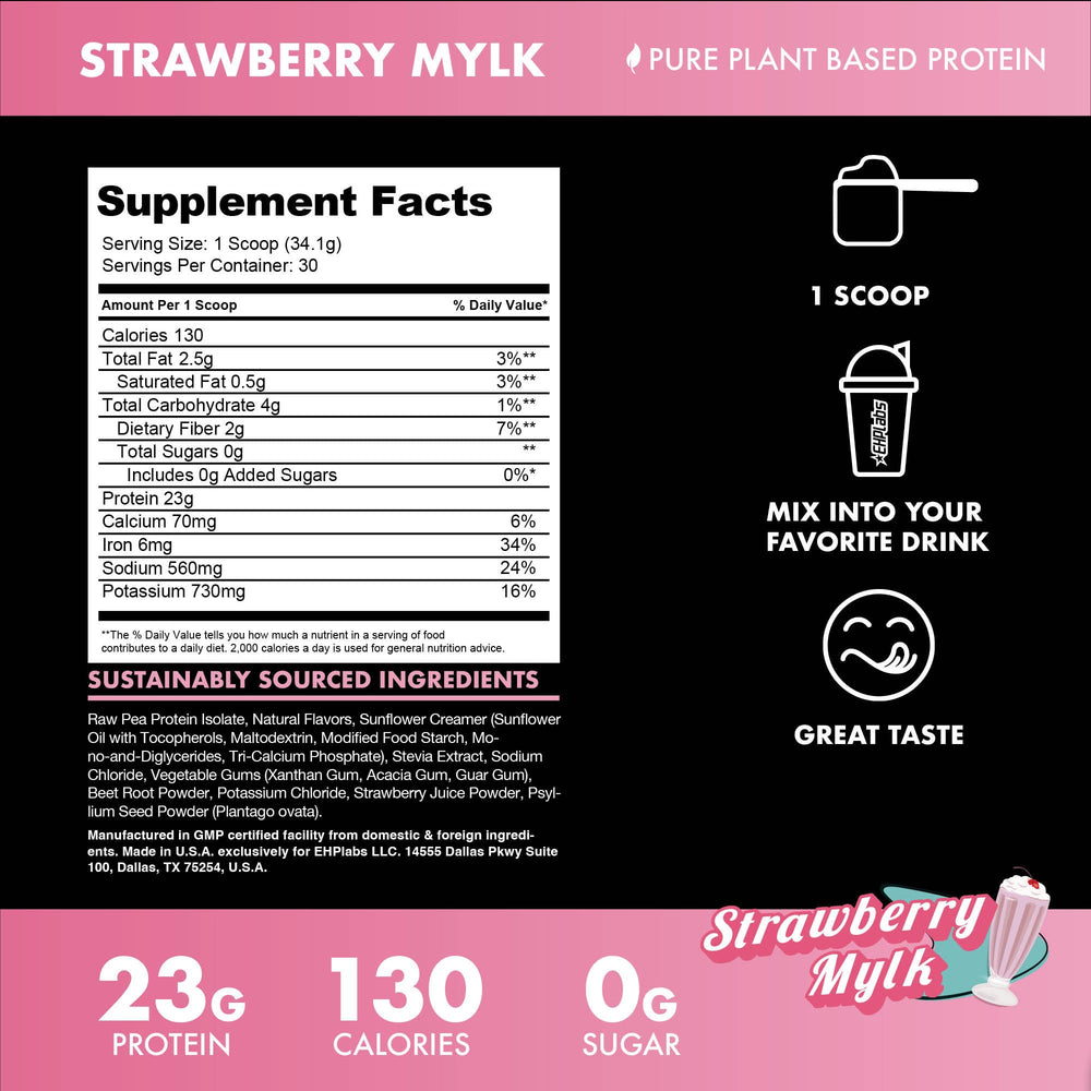 Blessed protein powder scoop shows 23g protein per serving