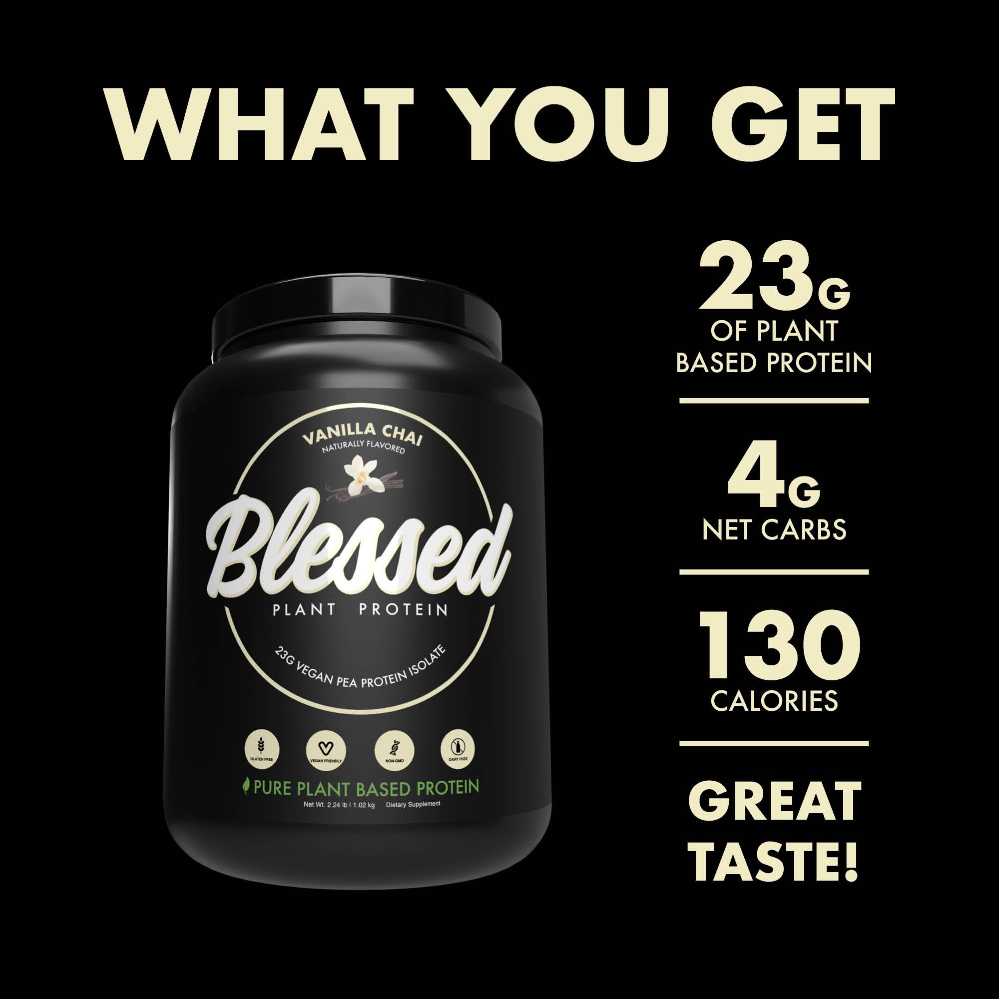 In a smoothie, Blessed protein blends with fruit for a creamy, dairy-free boost