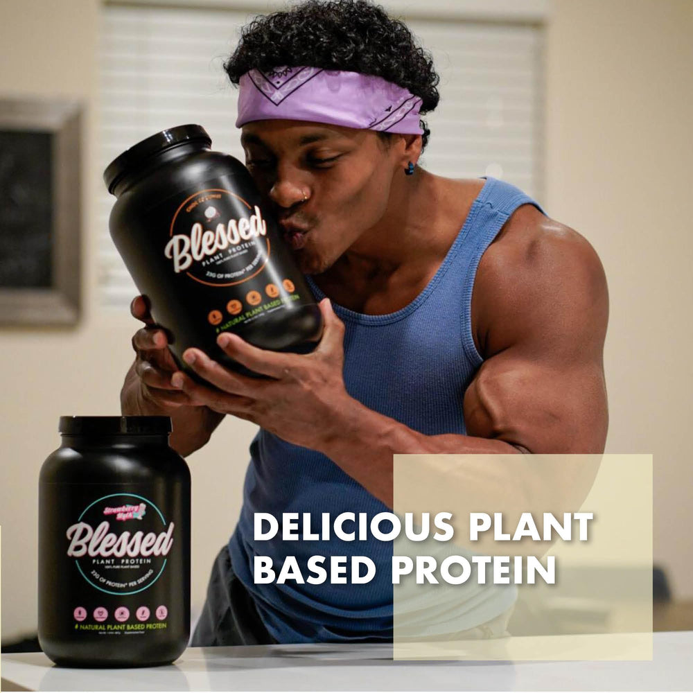Blessed nutrition label alongside ingredients shows gluten-free and soy-free choices