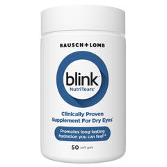 Blink NutriTears bottle front shows hydration support for eyes.