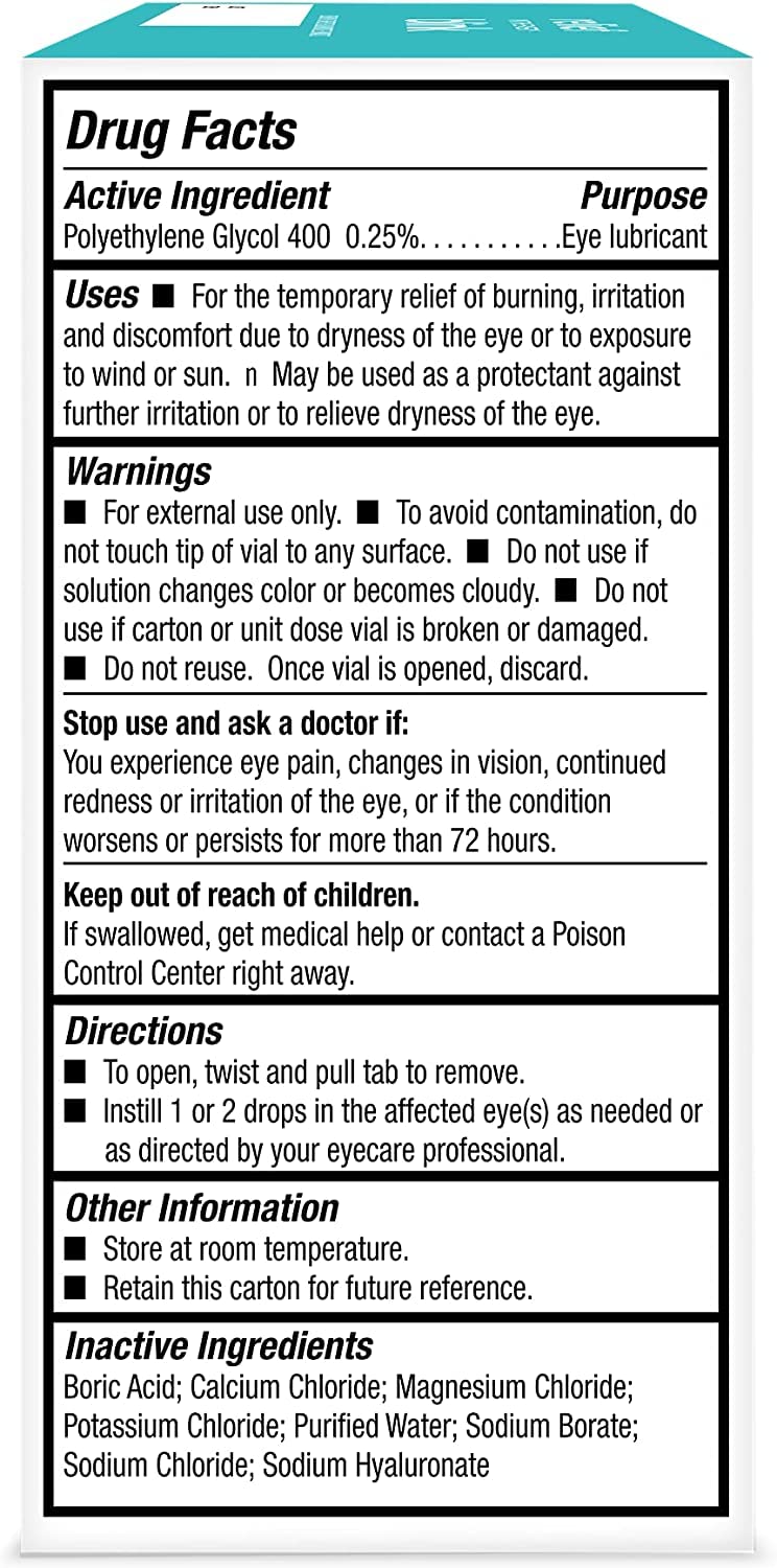 Blink Tears immediate comfort shown on the eye surface.