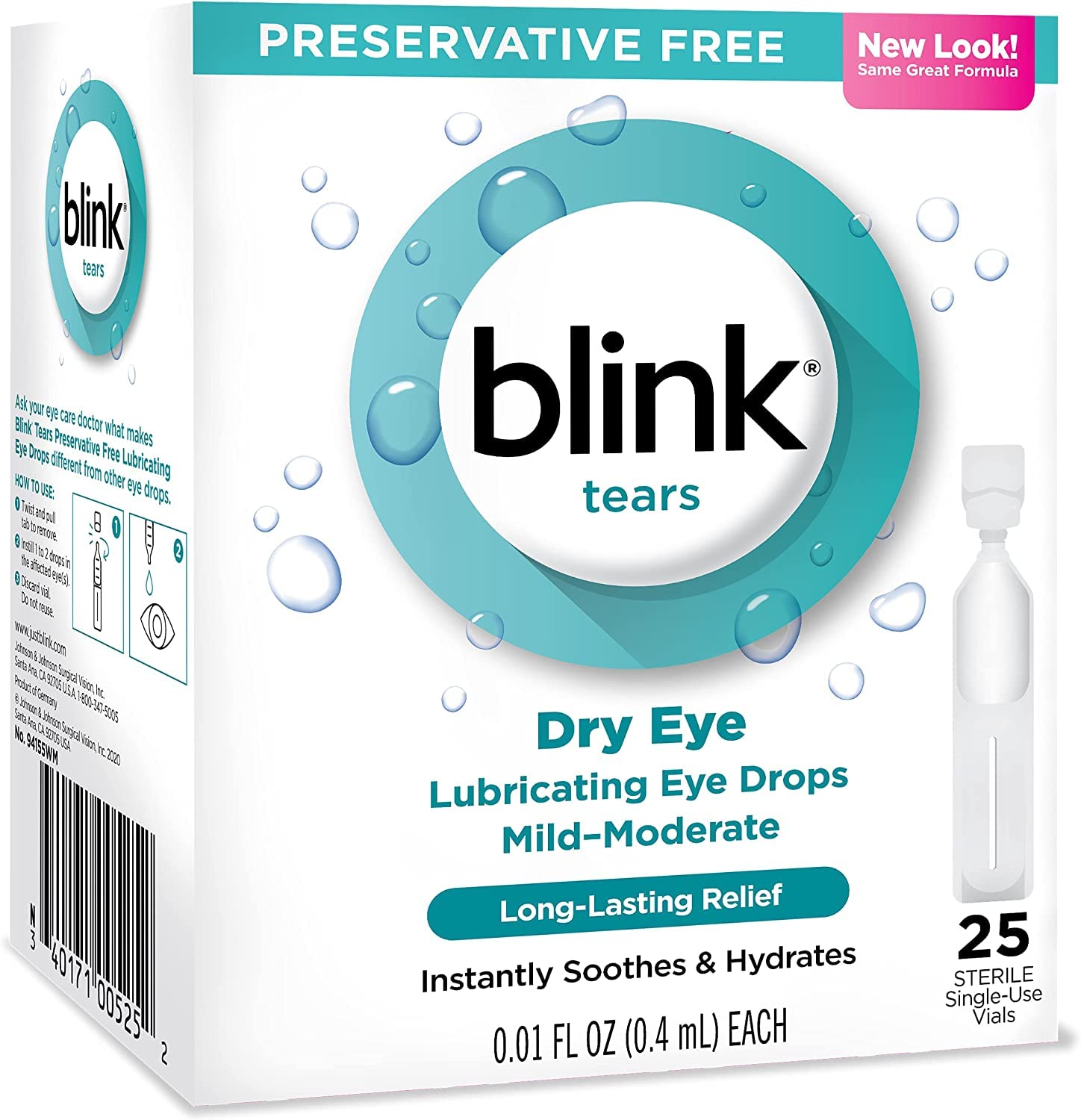 Blink Tears single-use vials kit ideal for preservative-free relief.