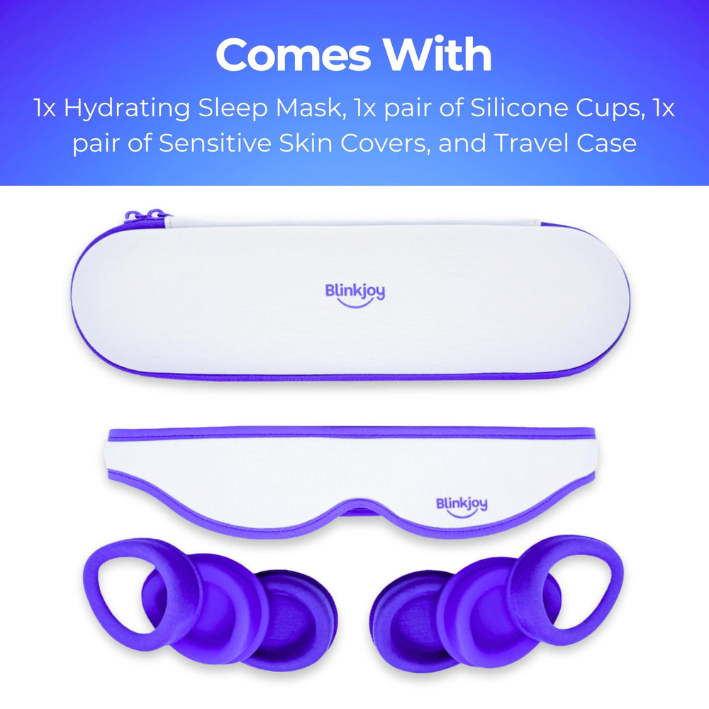 Blinkjoy Hydrating Sleep Mask soft-fit around the eyes enhances light-blocking comfort