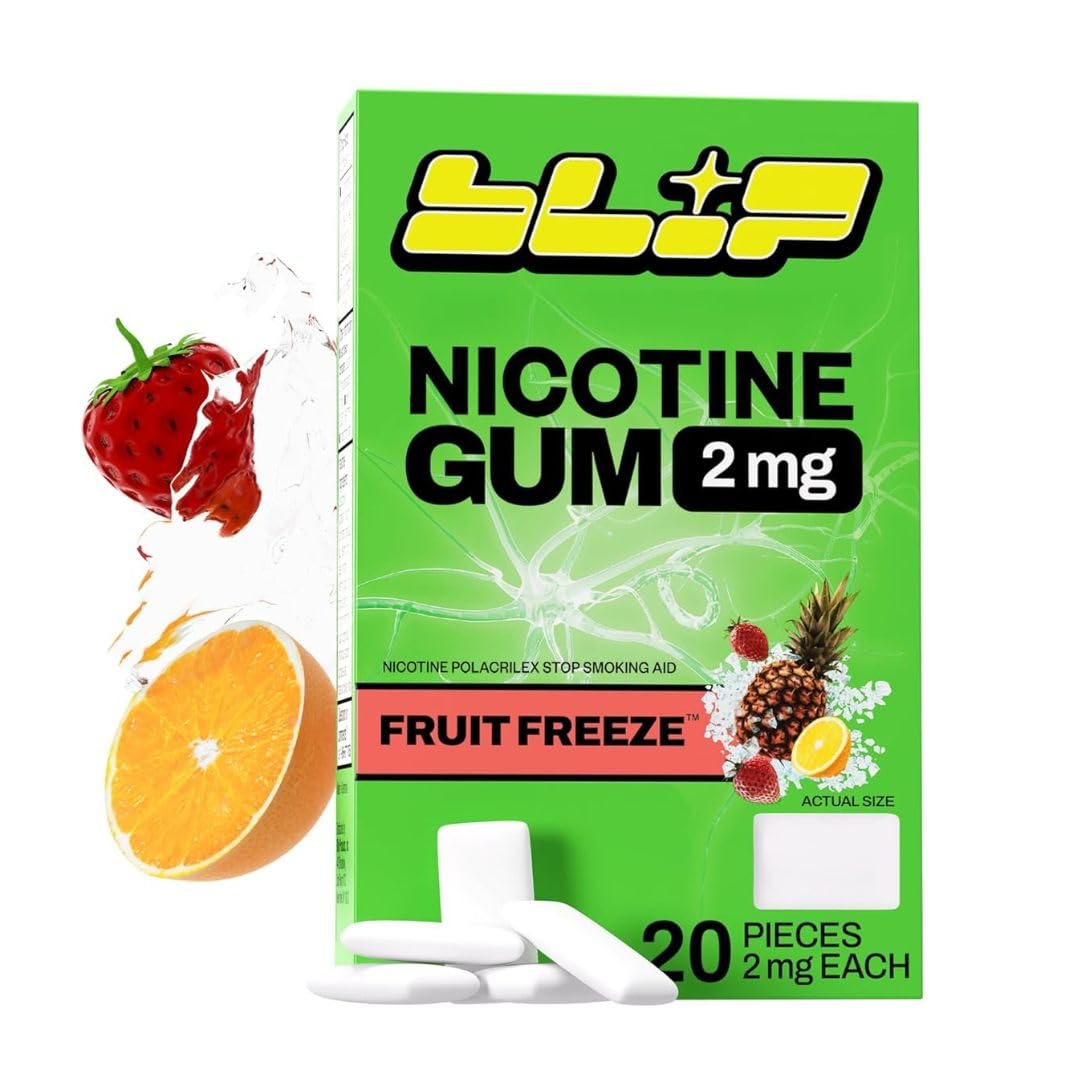 Blip NRT Gum Fruit Freeze box: convenient craving relief.