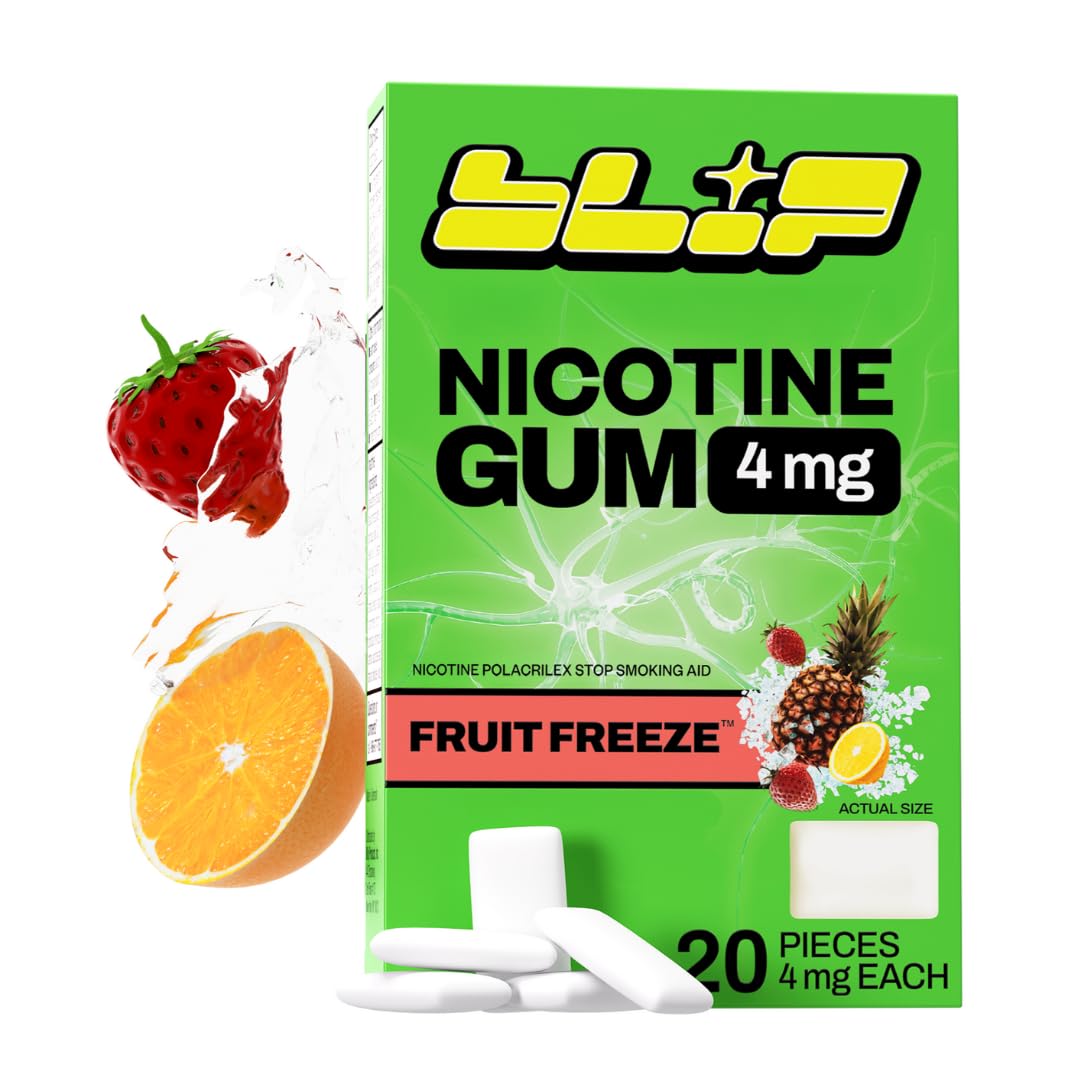 Blip NRT Gum Fruit Freeze pack front for craving relief on the go