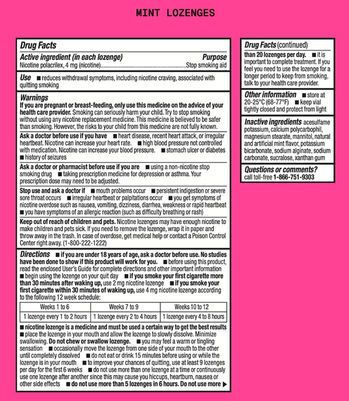 Blip NRT mint lozenge after-meal use for fresh breath.
