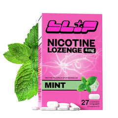 Blip NRT mint lozenges pack close-up showing a convenient quit aid.