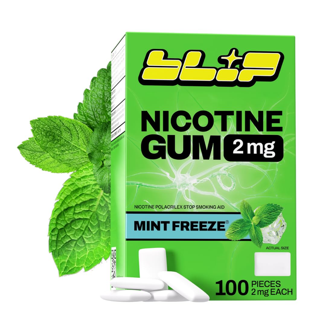 Blip NRT Nicotine Gum box front highlights mint freeze flavor for quitting support