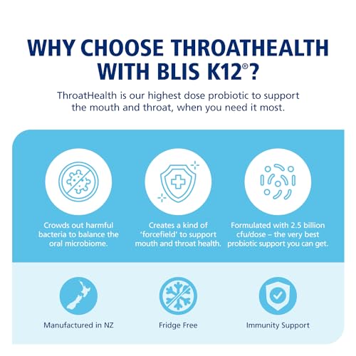 BLIS ThroatHealth K12 2.5B CFU lozenge details
