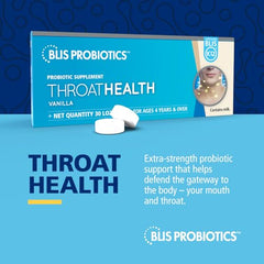 Closeup of BLIS ThroatHealth vanilla lozenges for easy daily use