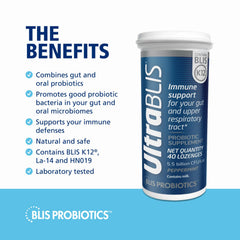 BLIS UltraBLIS dissolving lozenge close-up showing refreshing peppermint texture