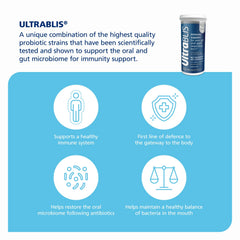BLIS UltraBLIS strains K12, LA-14, HN019 in lozenges for oral microbiome support