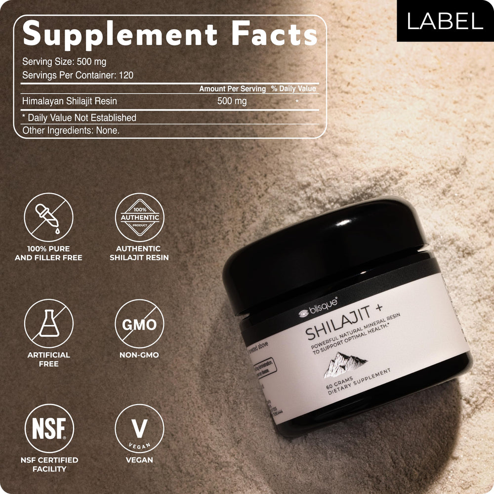 Blisque Shilajit resin amber glow reflects purity and natural sourcing