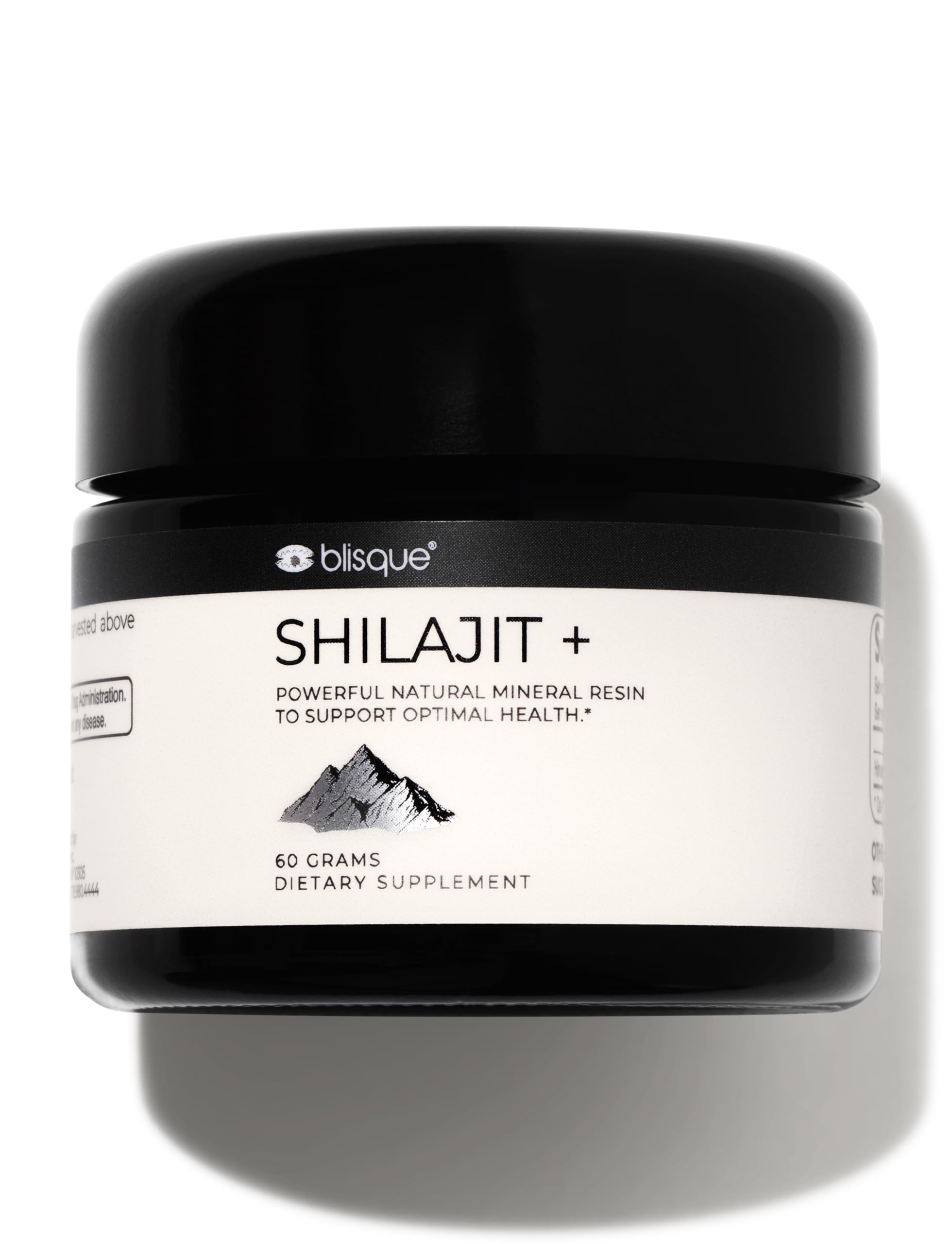 Blisque Shilajit resin jar closeup highlighting premium texture for daily rituals