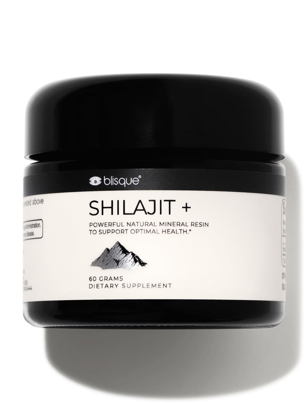 Blisque Shilajit resin jar closeup highlighting premium texture for daily rituals