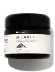Blisque Shilajit resin jar closeup highlighting premium texture for daily rituals