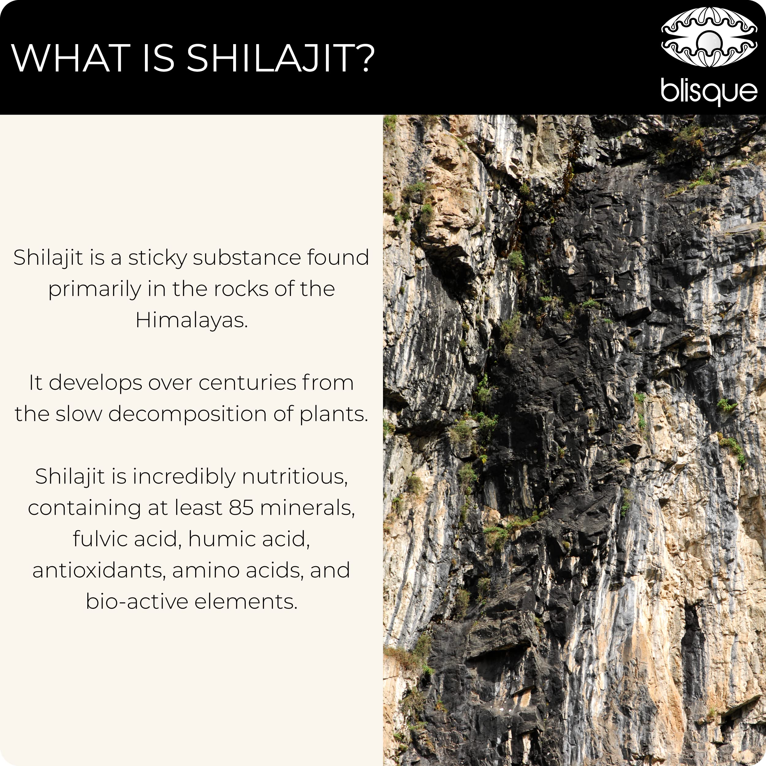 Blisque Shilajit resin raw appearance signals pure resin