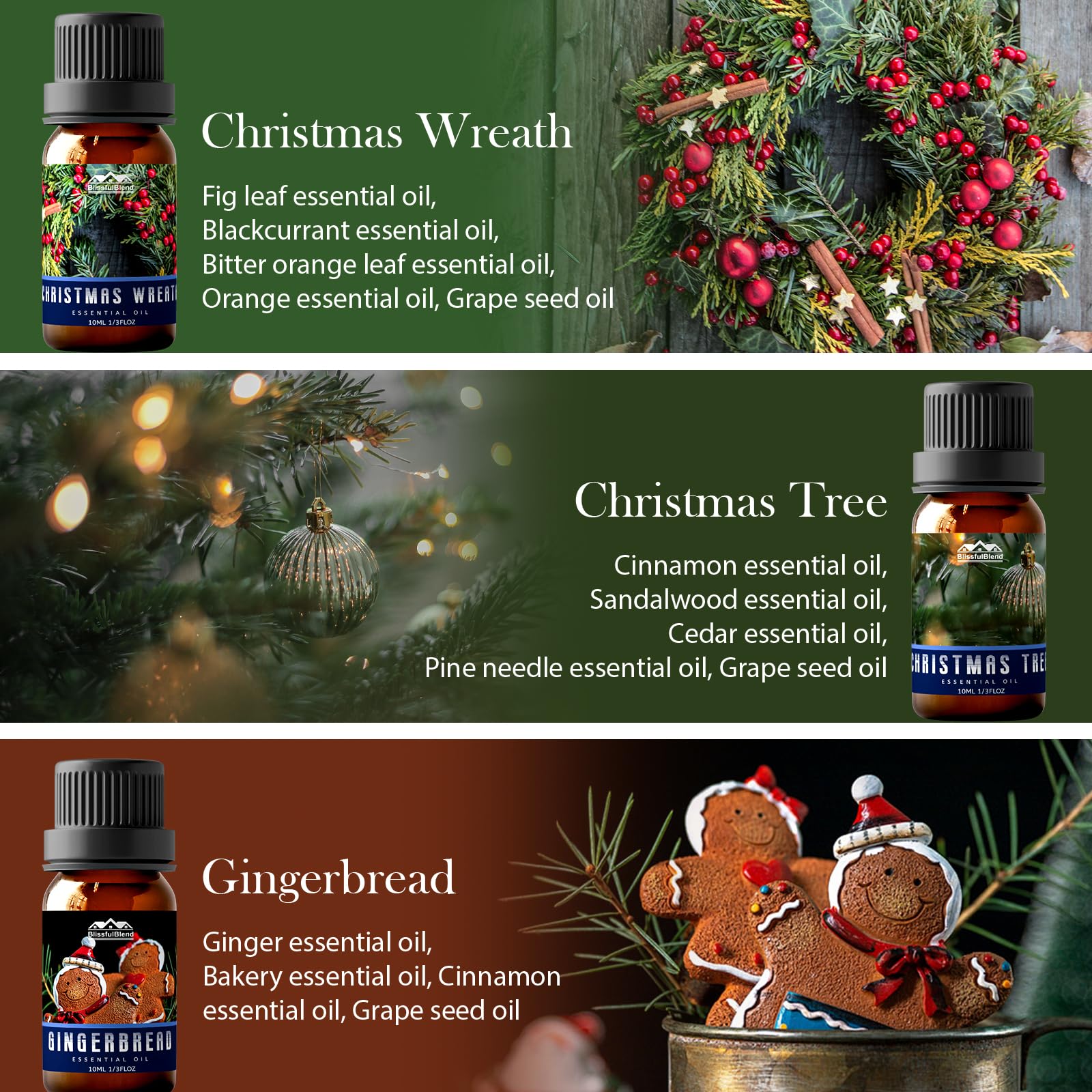Bl BlissfulBlend Frascos oscuros de 10 ml ideal para regalo seguro.