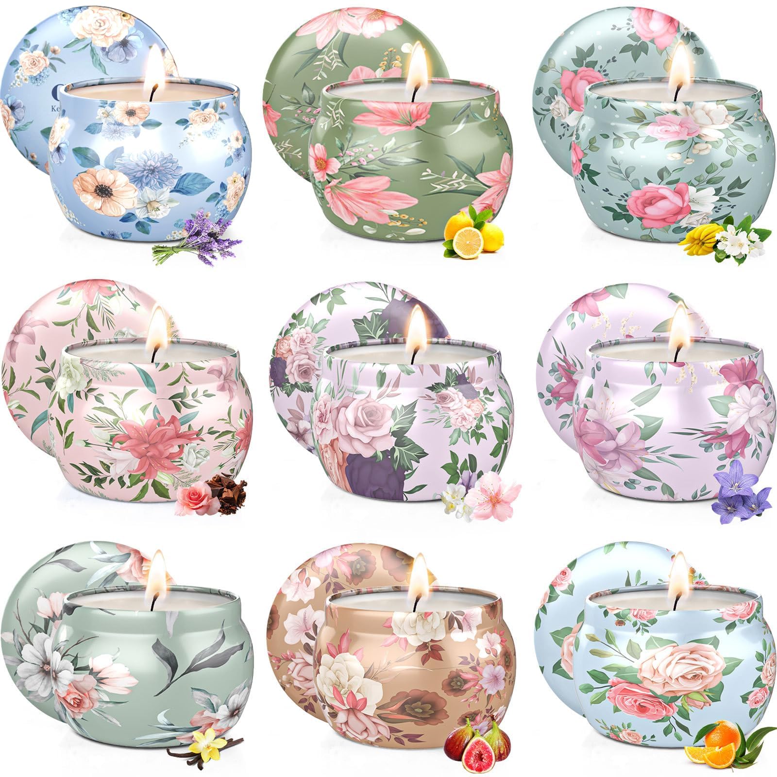 BlissfulOasis 9-pack scented candles displayed for home scenting