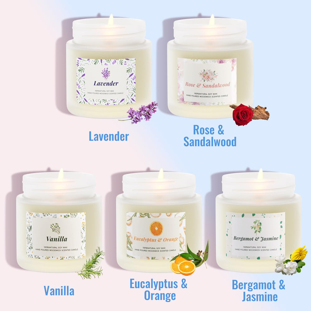 BlissfulOasis Eucalyptus Orange candle jar soothing scent for clear focus and energy.