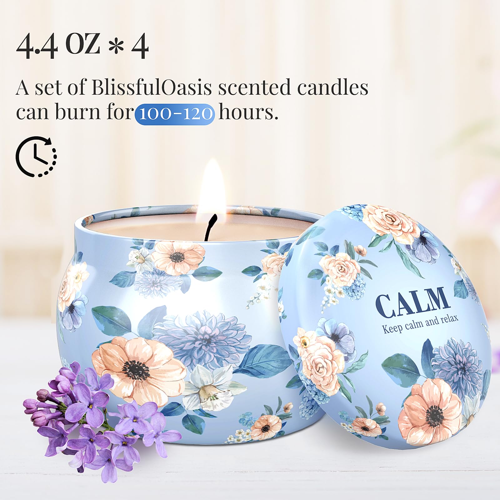 BlissfulOasis rose sandalwood candle jar offers floral warmth for relaxation