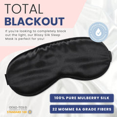 BLISSY Silk Sleep Mask with non-adjustable strap for secure fit