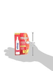 Blistex lip ointment application on lips for soothing relief