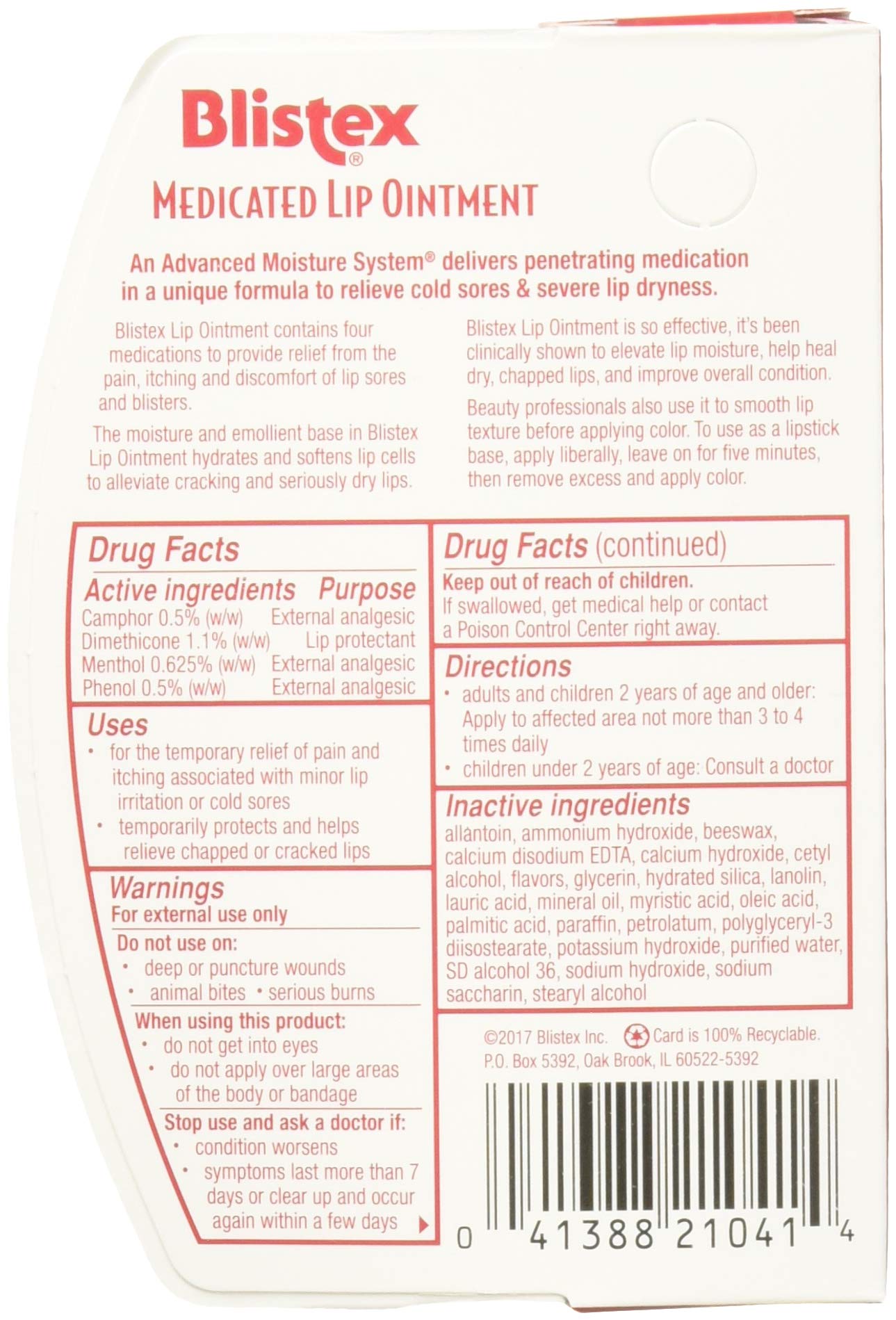 Blistex lip ointment medicated tube close-up highlighting texture