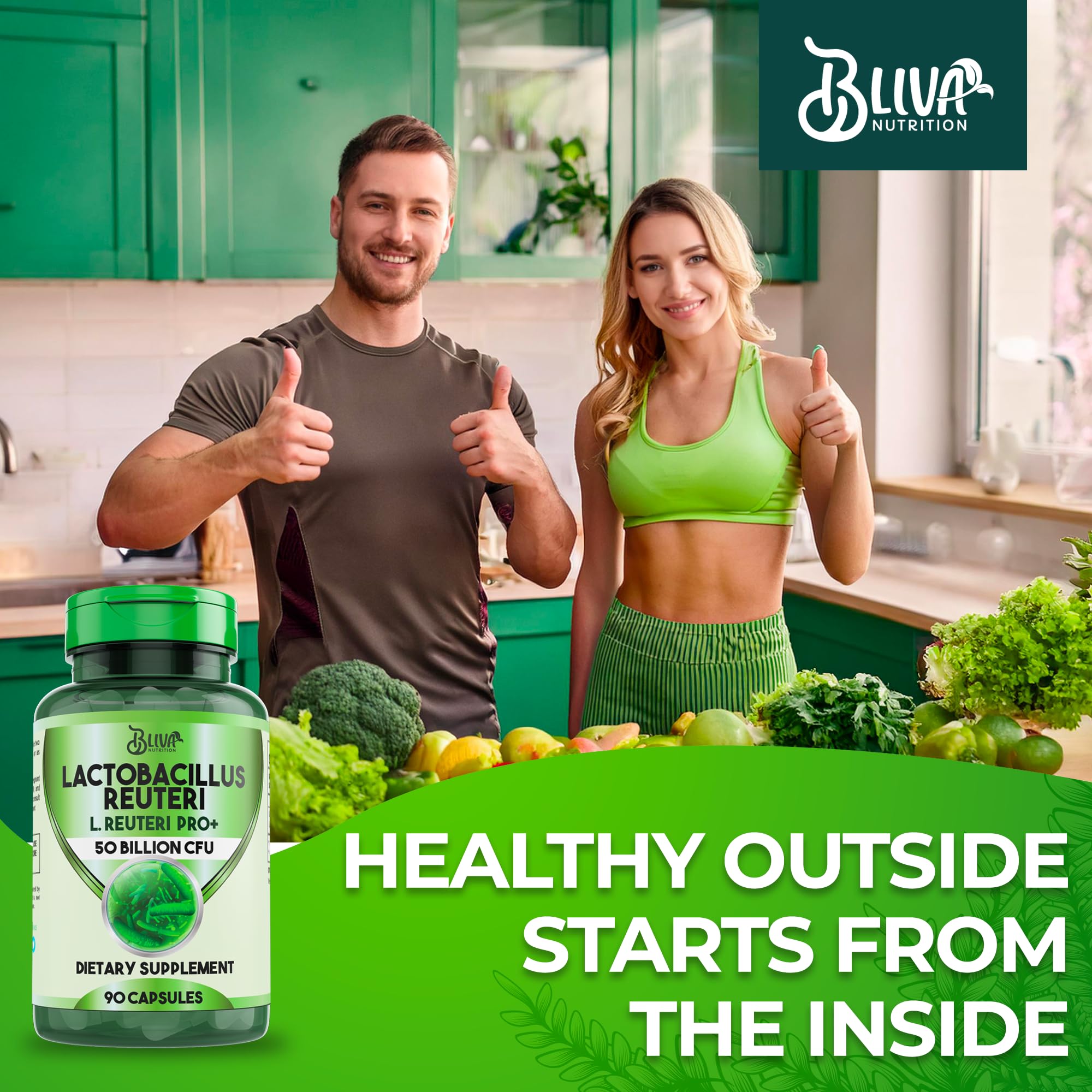 BLIVA bottle on bathroom shelf fits into morning wellness ritual