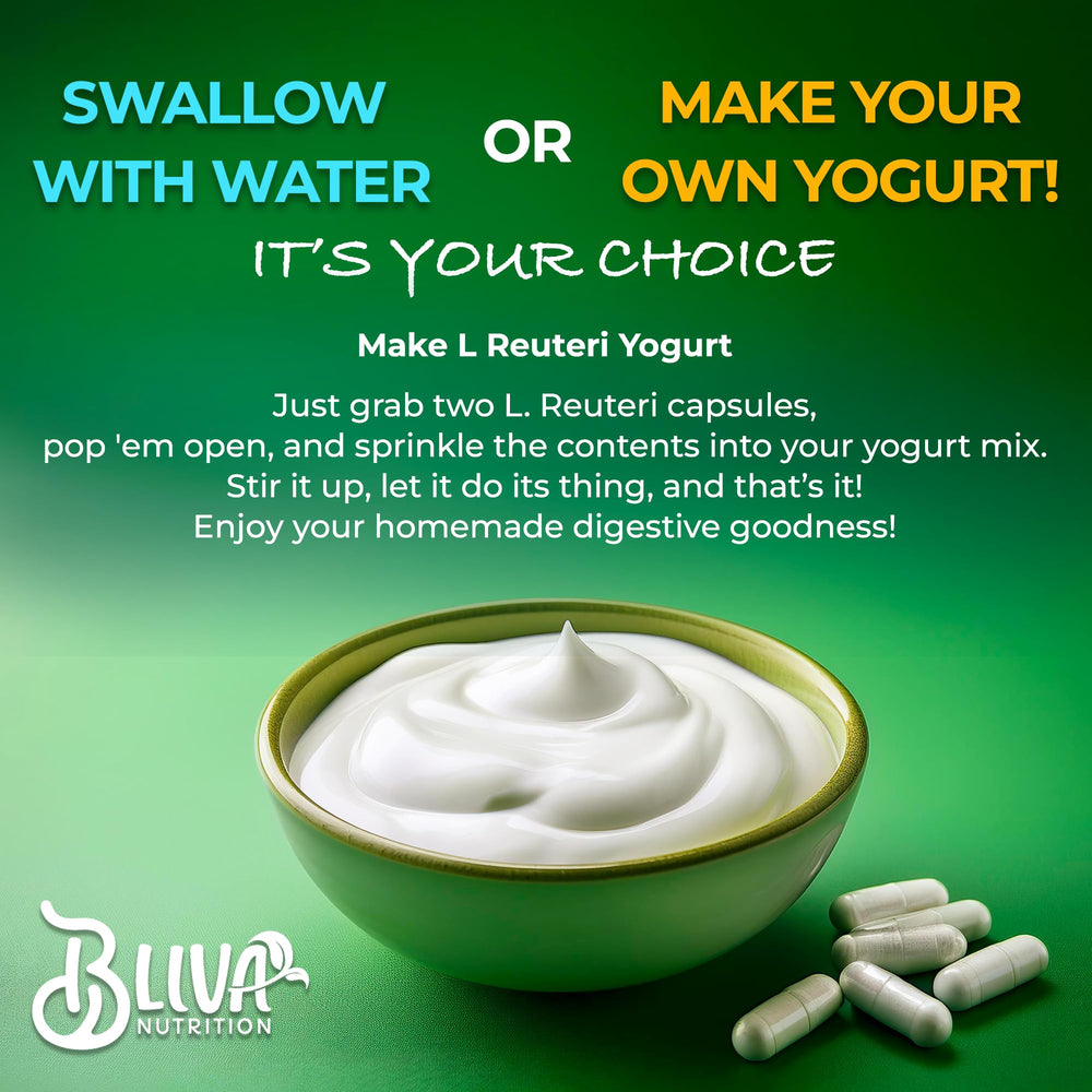 BLIVA capsule being held for convenient daily probiotic routine