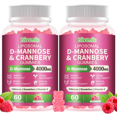 Blivsmlie 2-pack D-Mannose gummies bottle illustrating convenient urinary wellness support.
