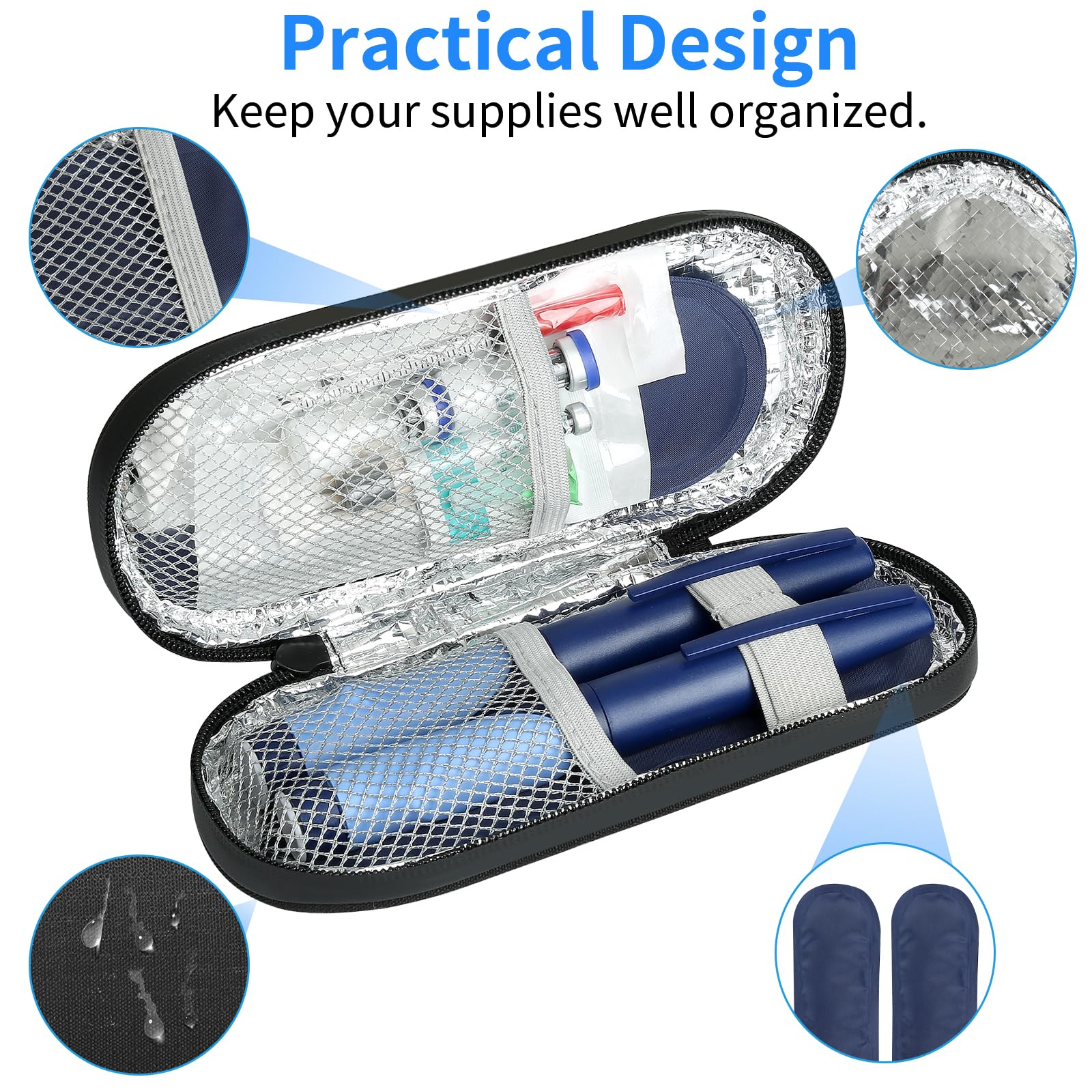 BLK8IGHT packs de hielo TSA aprobados mantienen medicación fresca