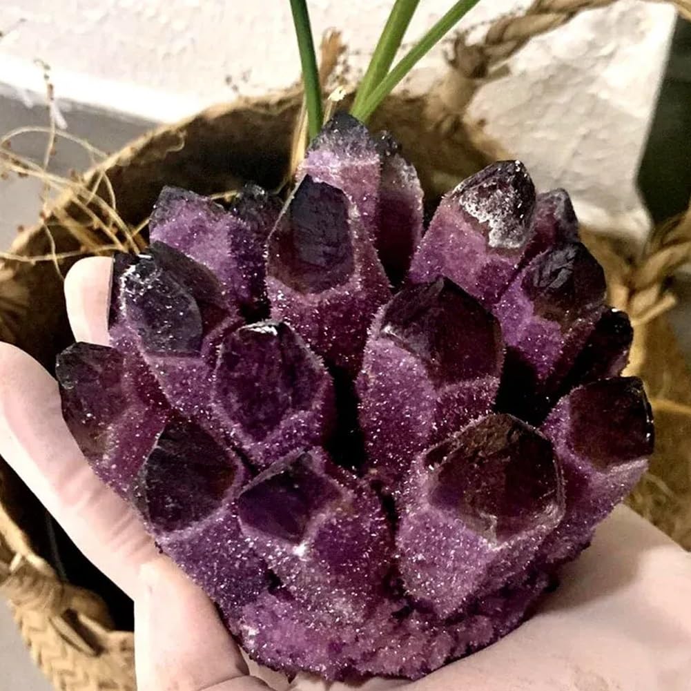 BLOCKv amethyst cluster for meditation; serene gift option.