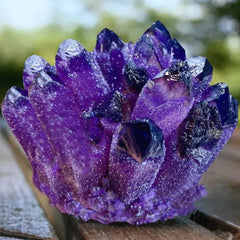 BLOCKv natural amethyst geode cluster; large display for meditation corners.