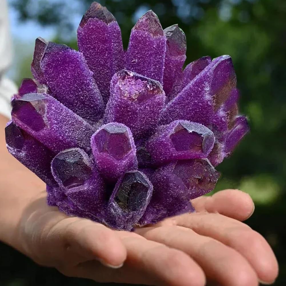 BLOCKv raw amethyst crystal rock; close-up reveals natural texture.
