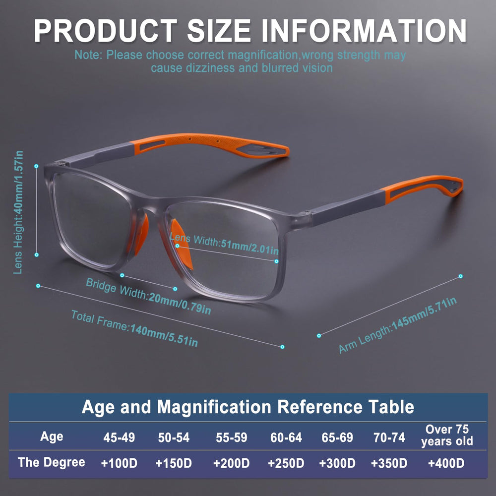 Bloexclu progressive reading glasses grey frame for versatile indoor use.