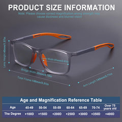 BLOEXCLU grey-frame progressive glasses suitable for indoors and outdoors