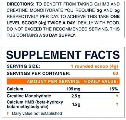 Blonyx HMB Creatine scoop with powder shows precise daily dosage