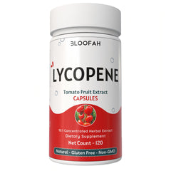 Bloofah bottle on shelf shows 120 capsules for daily carotenoid support.