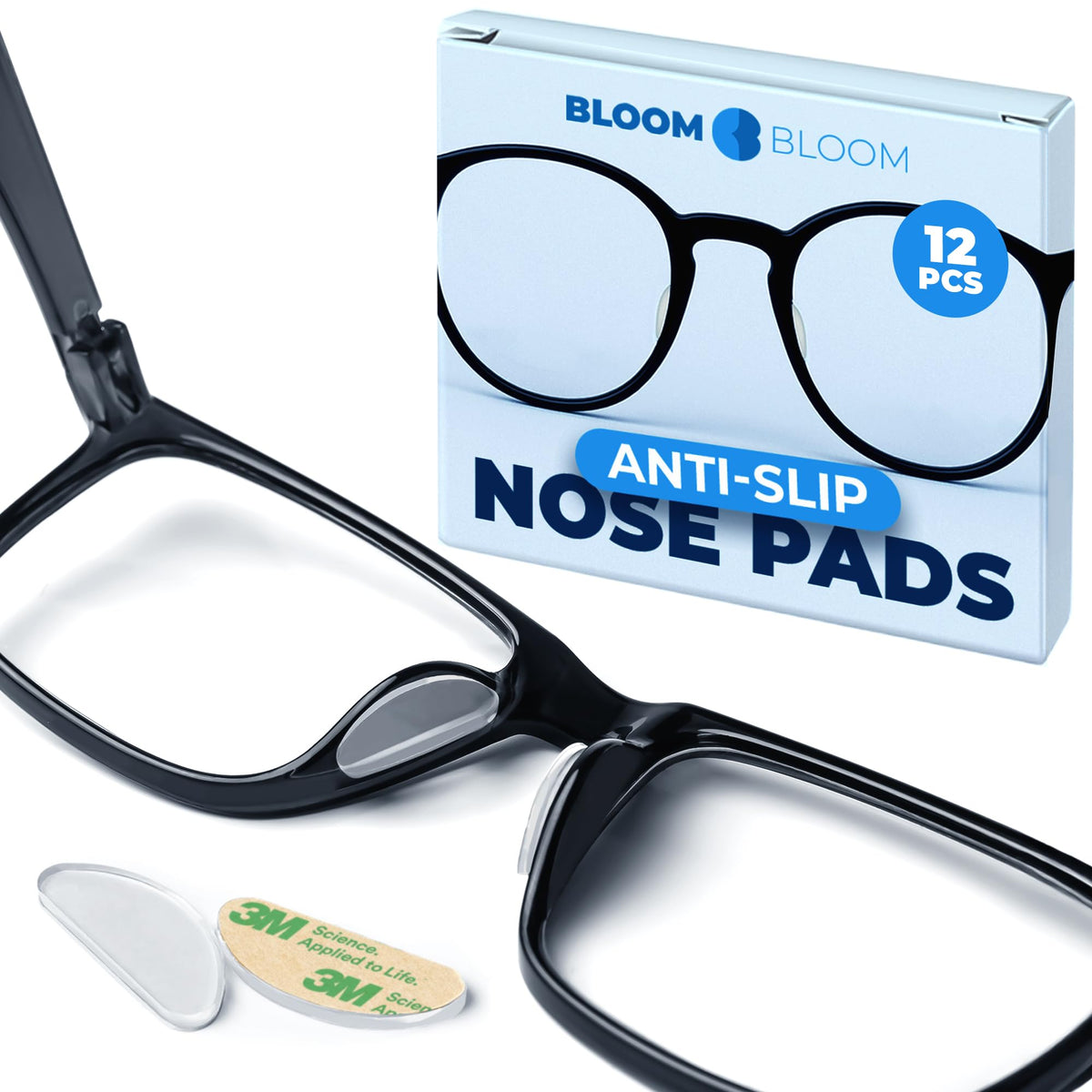BLOOM & BLOOM almohadillas nariz gafas claras silicona para comodidad diaria