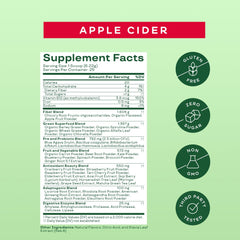 Bloom Nutrition apple cider flavor tub ideal for tasty daily greens routine