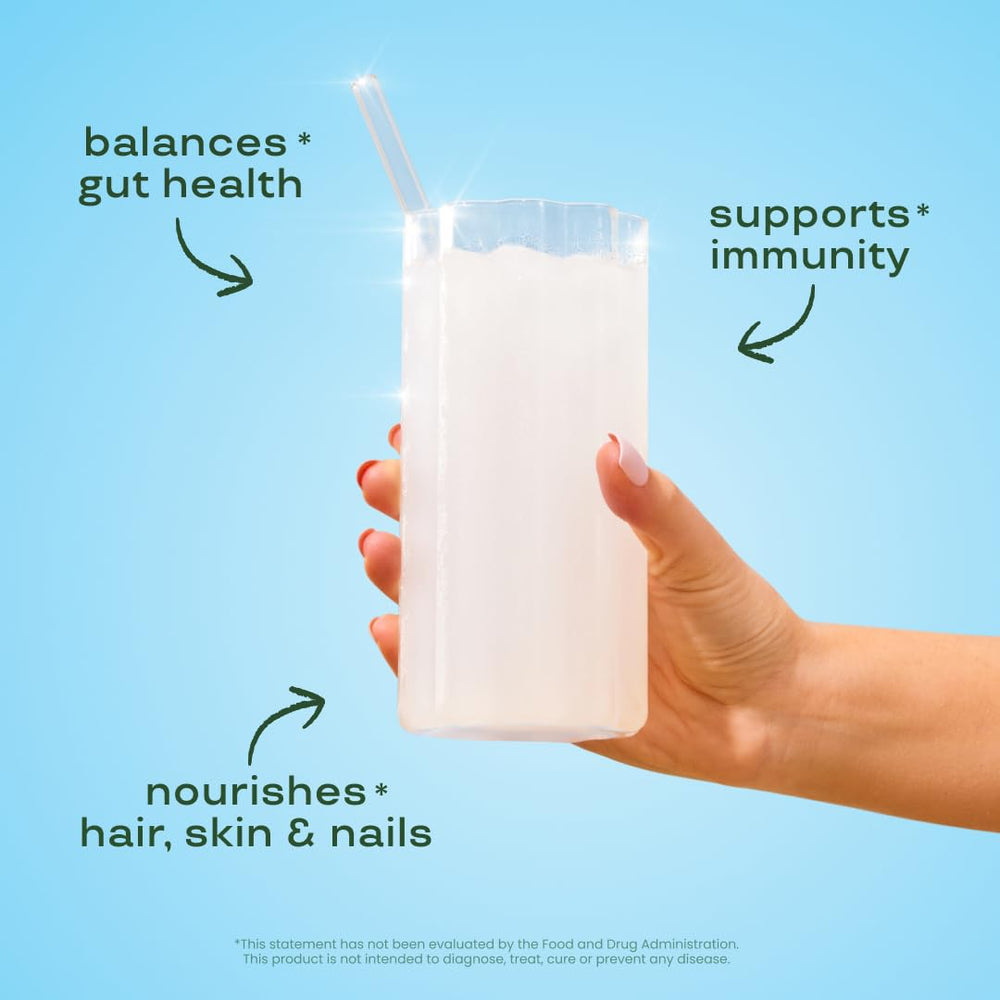 Bloom Nutrition colostrum powder scoop for easy daily serving and gut balance.