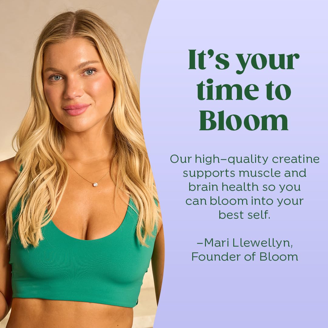 Bloom Nutrition Creatine Monohydrate third-party tested seal on package.