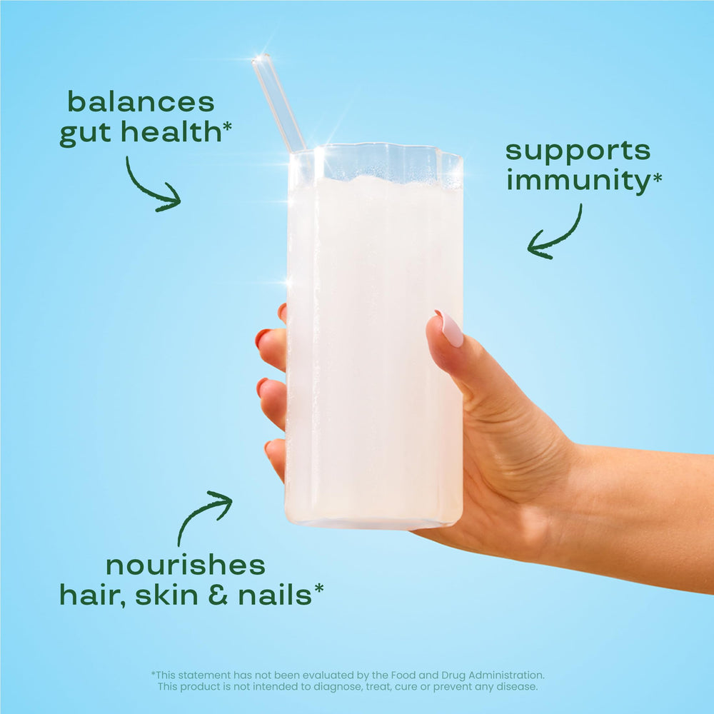 Bloom Nutrition grass-fed collagen peptides support hair, skin, and nails