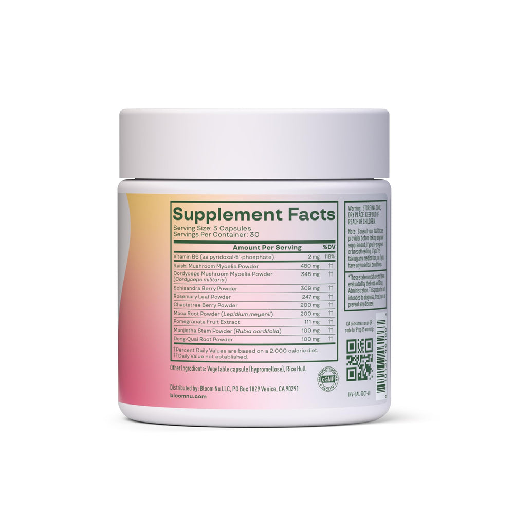 Bloom Nutrition pomegranate extract close-up highlighting natural botanicals