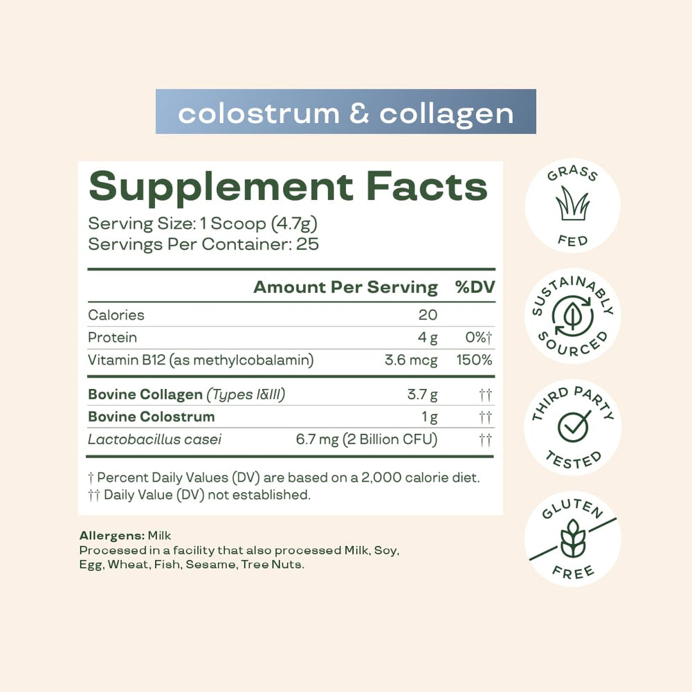 Bloom Nutrition probiotic colostrum blend for daily gut balance