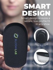 BloomLab heel cups with non-slip base keep steps secure.