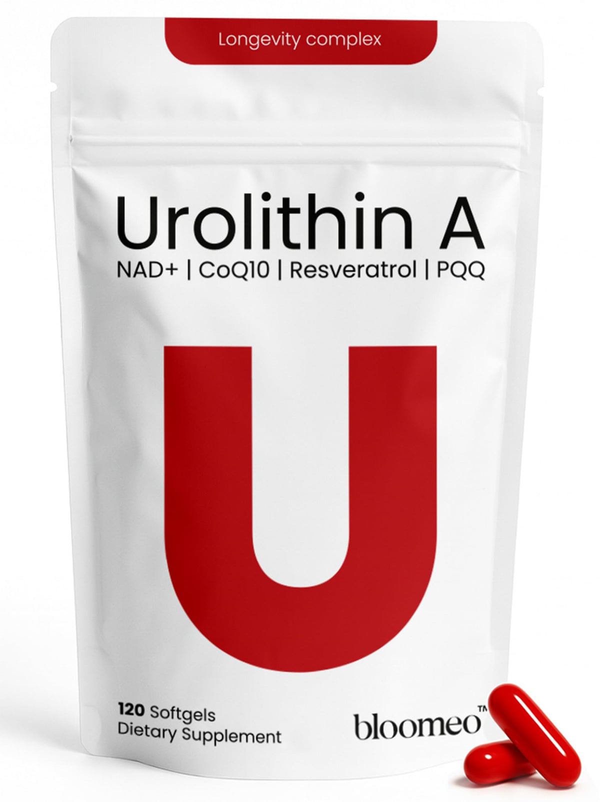 Bloomeo Urolithin A 1000mg bottle supporting cellular renewal and mitochondrial health