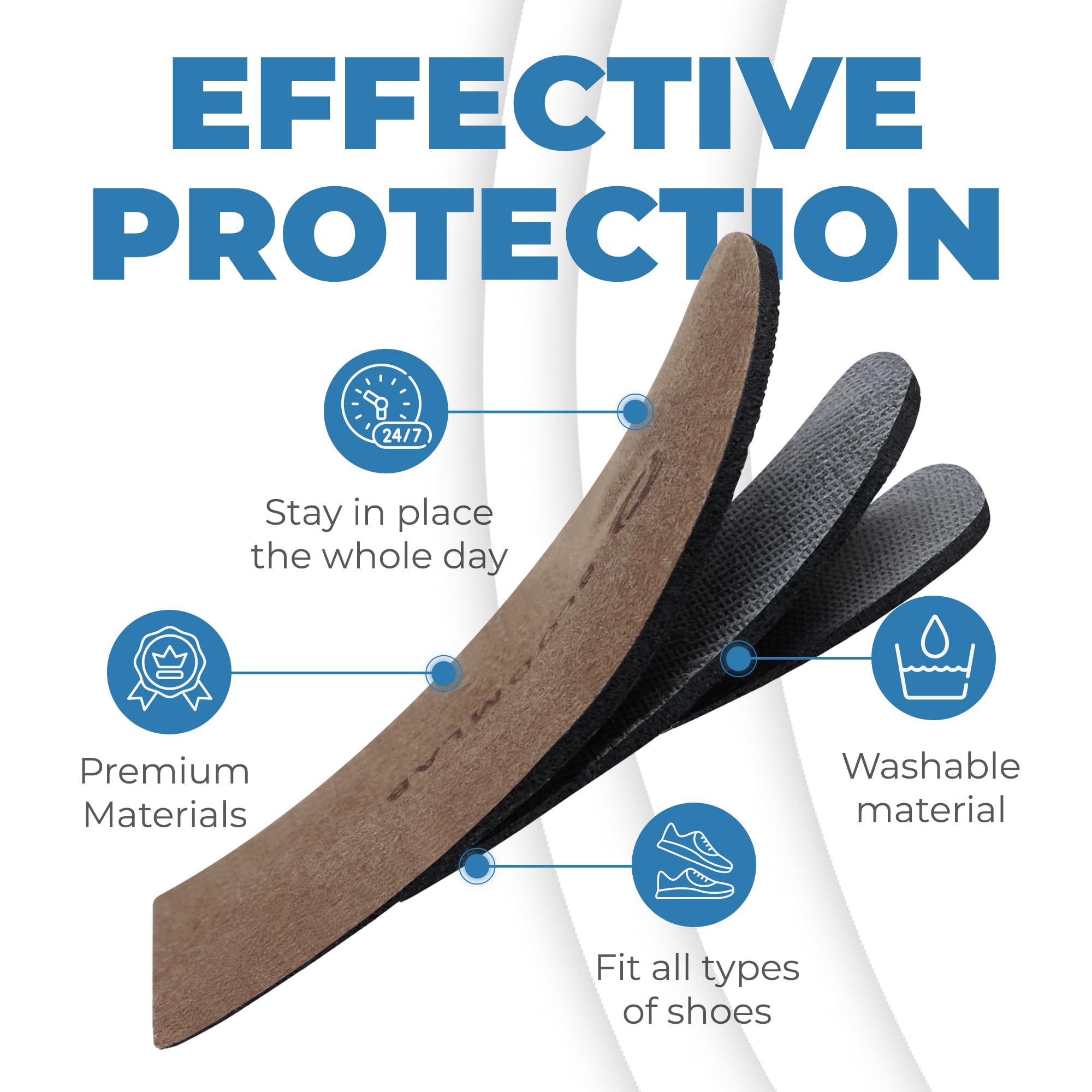 BloomLab anti-slip silicone base keeps inserts in place in any shoe.